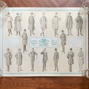 Antique Vintage Fall Winter 1916 1917 Lowndes Toronto Men Fashion Advert Poster